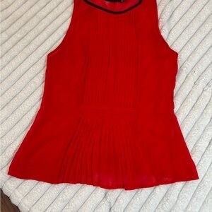 Zara Red Pleated Tank Top